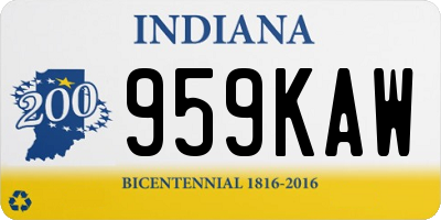 IN license plate 959KAW