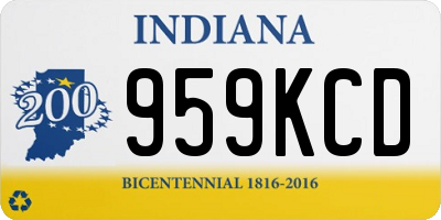 IN license plate 959KCD