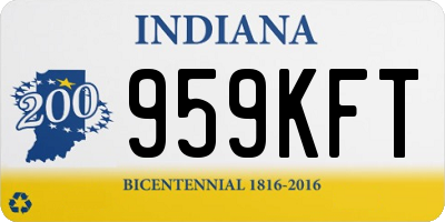 IN license plate 959KFT