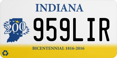 IN license plate 959LIR