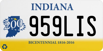 IN license plate 959LIS