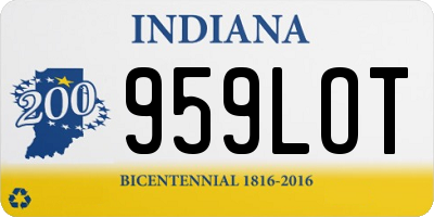 IN license plate 959LOT