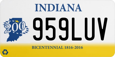 IN license plate 959LUV