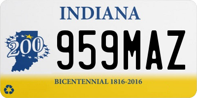 IN license plate 959MAZ