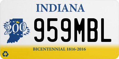 IN license plate 959MBL