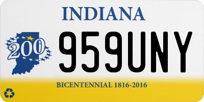 IN license plate 959UNY