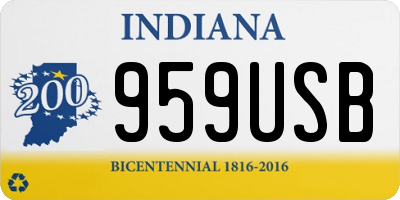 IN license plate 959USB