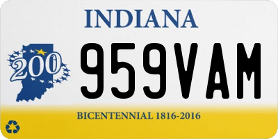 IN license plate 959VAM