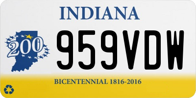IN license plate 959VDW