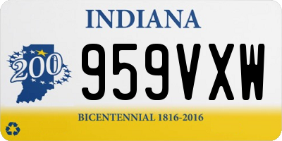 IN license plate 959VXW