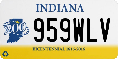 IN license plate 959WLV
