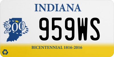 IN license plate 959WS