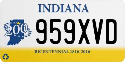 IN license plate 959XVD