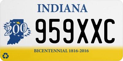 IN license plate 959XXC