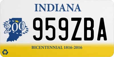 IN license plate 959ZBA