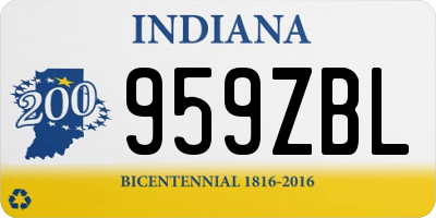 IN license plate 959ZBL