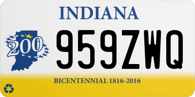IN license plate 959ZWQ