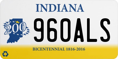 IN license plate 960ALS