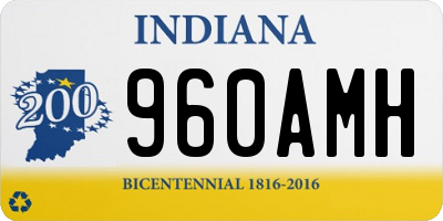 IN license plate 960AMH