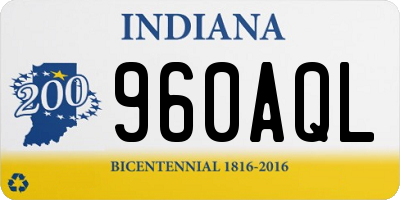 IN license plate 960AQL