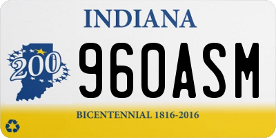 IN license plate 960ASM