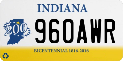 IN license plate 960AWR