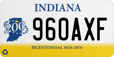 IN license plate 960AXF