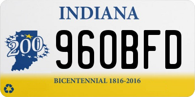 IN license plate 960BFD