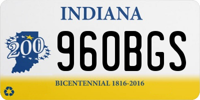 IN license plate 960BGS