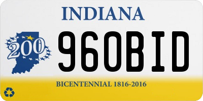 IN license plate 960BID