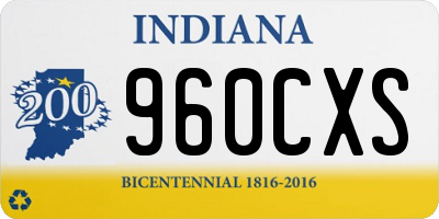 IN license plate 960CXS