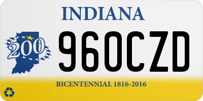 IN license plate 960CZD