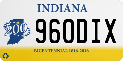 IN license plate 960DIX