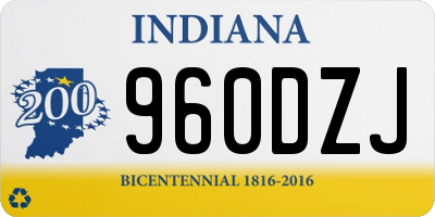 IN license plate 960DZJ
