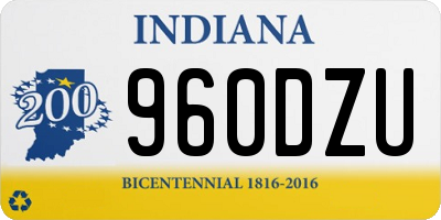 IN license plate 960DZU