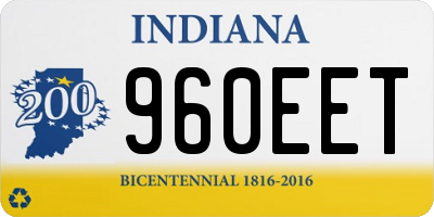 IN license plate 960EET