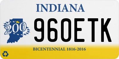 IN license plate 960ETK