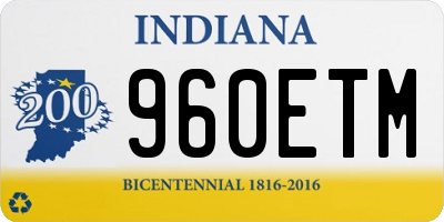 IN license plate 960ETM