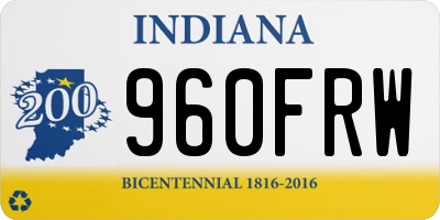 IN license plate 960FRW