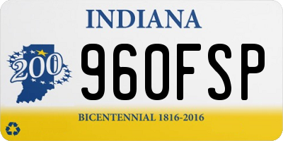 IN license plate 960FSP