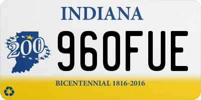 IN license plate 960FUE