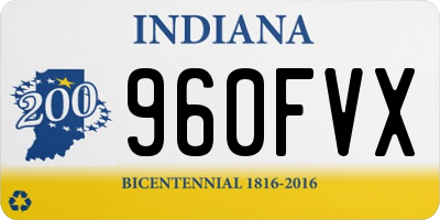 IN license plate 960FVX