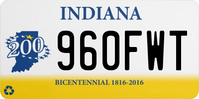 IN license plate 960FWT