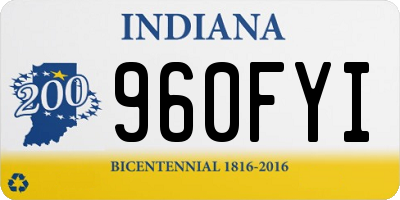 IN license plate 960FYI
