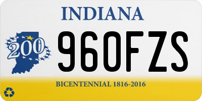 IN license plate 960FZS