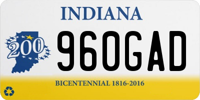 IN license plate 960GAD
