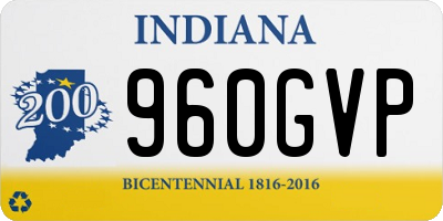 IN license plate 960GVP