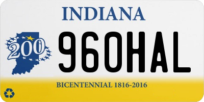 IN license plate 960HAL