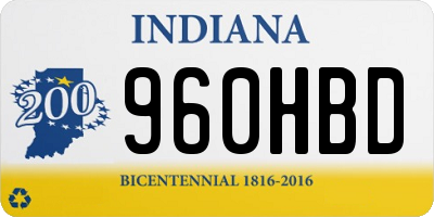 IN license plate 960HBD