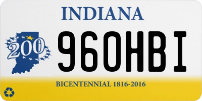 IN license plate 960HBI